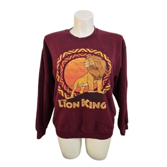 Disney Vintage Lion King Sweatshirt Women 2 Maroon Rare Emblem - Picture 1 of 3